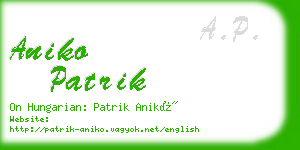 aniko patrik business card